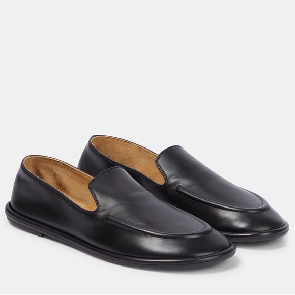 The Row Shoes - THE ROW Canal Leather Slip-On Loafers